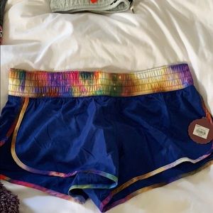Blue running shorts